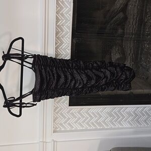 Black sequined xs strap mini